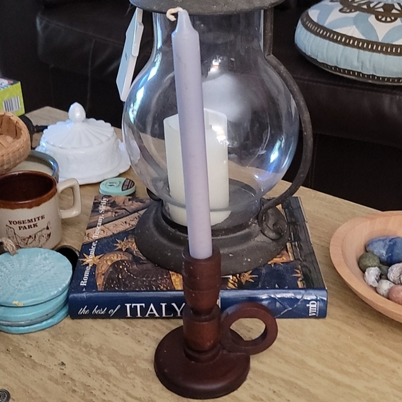 Vintage wood candle holder